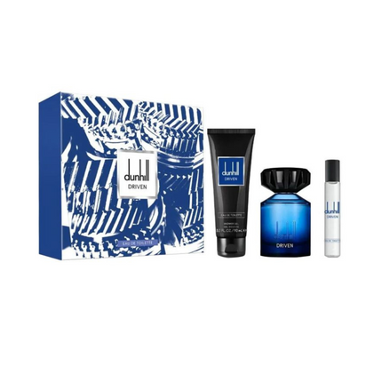 Dunhill Driven Blue EDT 100ML + EDT 15ML + Shower Gel 90ML Gift Set For Men