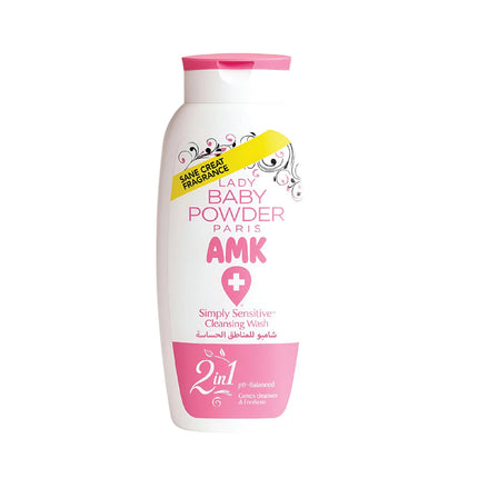 Lady Baby Powder AMK Paris Simply Sensitive Cleansing Wash Pink 250ml