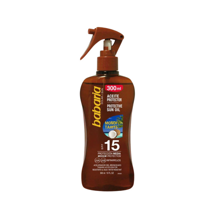 زيت باباريا تاهيتي مونوي الواقي من الشمس SPF 15 UVA وUVB 300 مل