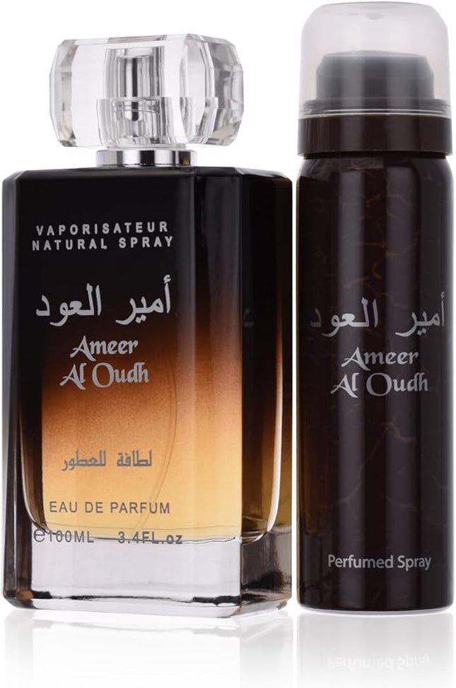 Lattafa Ameer Al Oudh With Body Spray EDP Unisex Perfume 100ml + 50ml