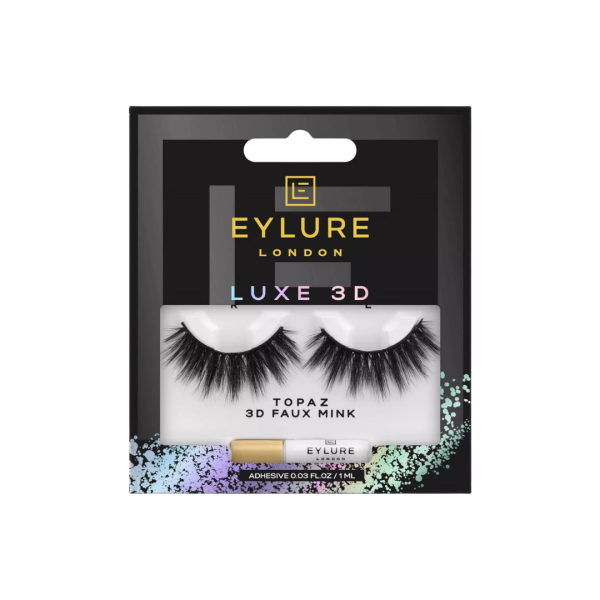 Eylure London Luxe 3D Faux Mink Black Eyelashes - Topaz