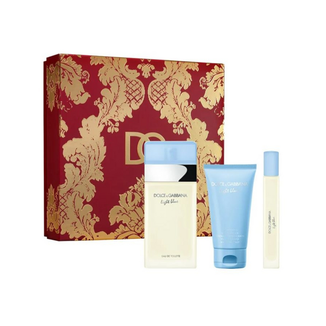 Dolce & Gabbana Light Blue EDT 100Ml + EDT 10Ml + Body Cream 50Ml Gift Set For Women