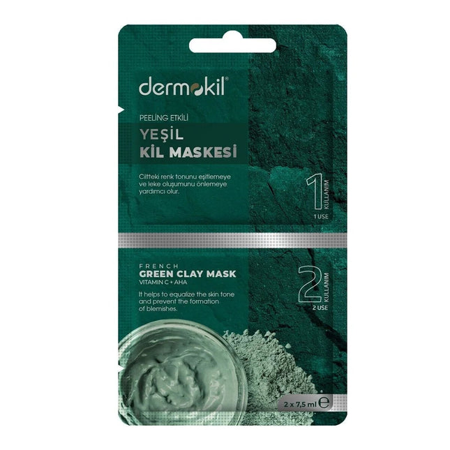 DERMOKIL Peeling Effect Green Clay Mask 2* 7.5ml