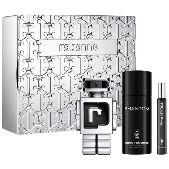 Rabanne Phantom EDT 100Ml + EDT 10Ml + Deodorant 150Ml Gift Set For Men