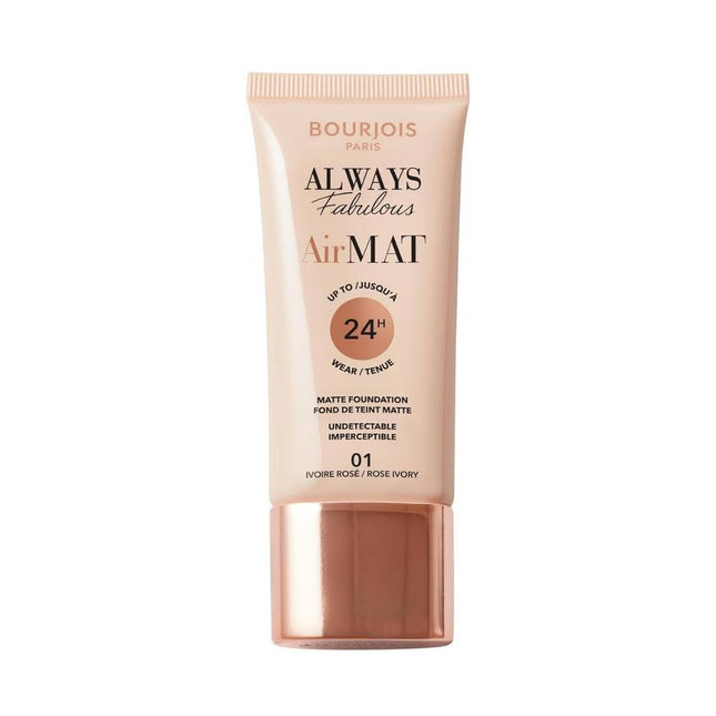 BOURJOIS ALWAYS FABULOUS AIR MAT FOUNDATION 01 ROSE IVORY