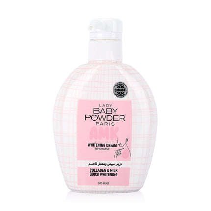Lady Baby Powder AMK Collagen & Milk Quick Whitening Cream 300ml