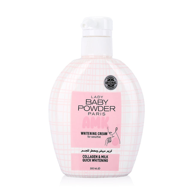 Lady Baby Powder AMK Collagen & Milk Quick Whitening Cream 300ml
