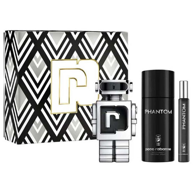Rabanne Phantom EDT 100Ml + EDT 10Ml + Deodorant Spray 150Ml Gift Set For Men