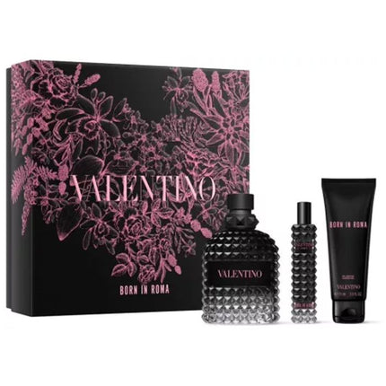 Valentino Uomo Born In Roma EDT 100Ml + EDT 15Ml + Shower Gel 75Ml Gift Set For Men