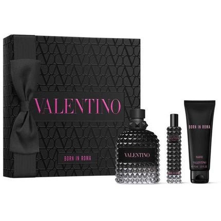 Valentino Uomo Born In Roma EDT 100Ml + EDT 15Ml + Shower Gel 75Ml Gift Set For Men