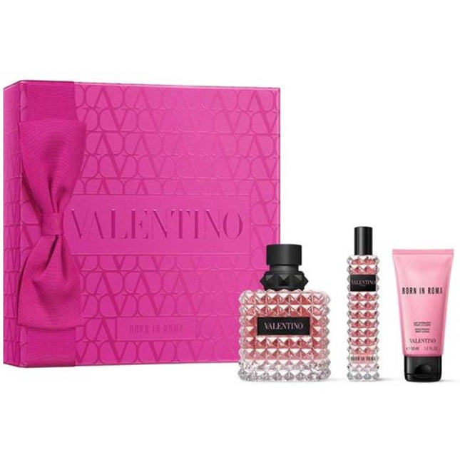 Valentino Donna Born In Roma EDP 100Ml + EDP 15Ml + Body Lotion 50Ml Gift Set For Women