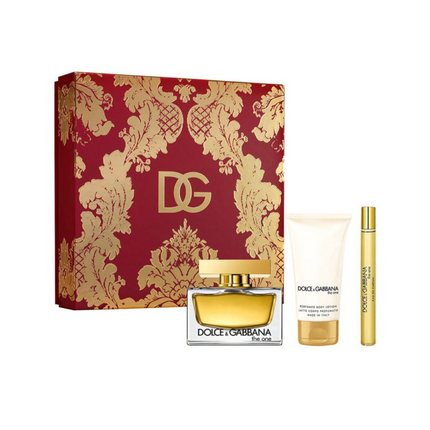 مجموعة هدايا دولتشي اند غابانا ذا ون للنساء - عطر 75 مل + عطر 10 مل + لوشن للجسم 50 مل
