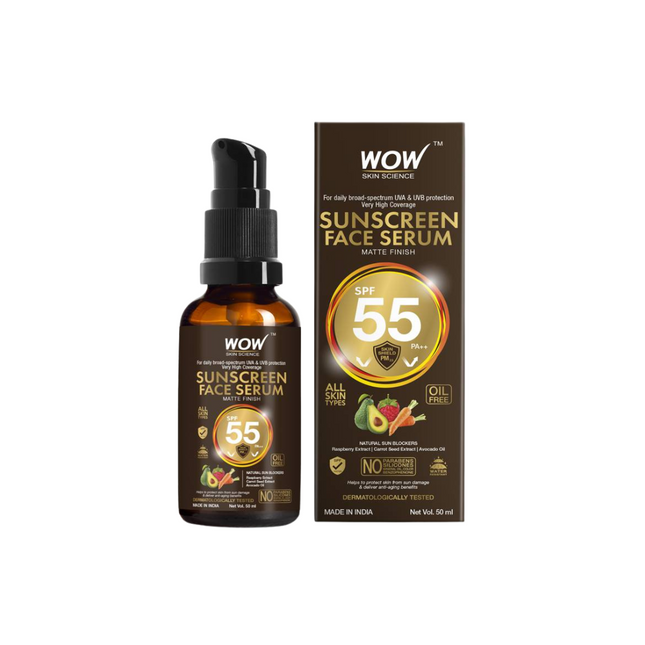 Wow Matte Finish Sunscreen Face Serum SPF 55 PA++ 50Ml