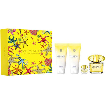 Yellow Diamond EDT 90Ml + EDT 5Ml + Shower Gel 100Ml + Body Lotion 100Ml Gift Set For Women