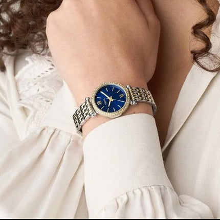 Fossil ES5438 Carlie Women's Watch 28mm Silver Gold