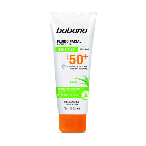 باباريا SPF50+ سائل الوجه للبشرة الحساسة 75 مل