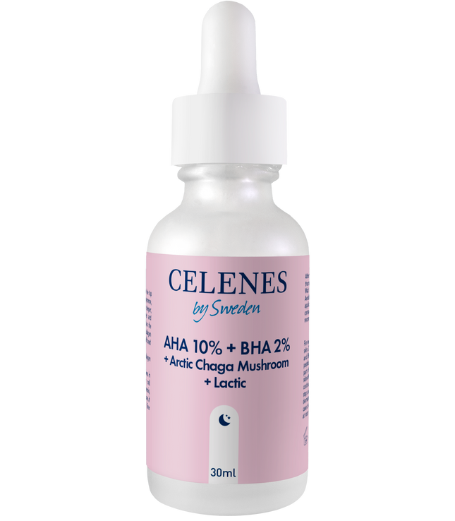 Celenes Rena AHA 10% + BHA 2% + Lactic Acid + Arctic Chaga Mushroom Serum 30ml