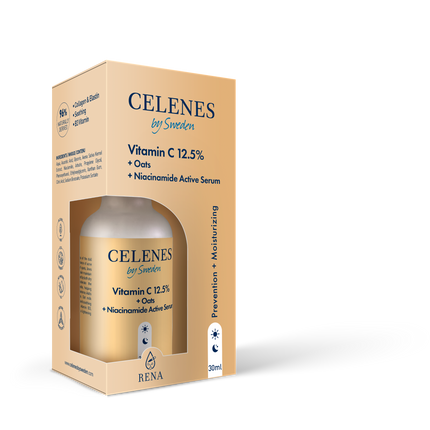 Celenes Rena Vitamin C 12.5% + Oats + Niacinamide - 30ml Brightening Face Serum