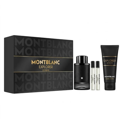 Montblanc Explorer Extreme Parfum 100Ml, 2×7.5Ml Travel Sprays & Shower Gel 100Ml Gift Set For Men