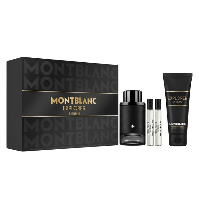 Montblanc Explorer Extreme Parfum 100Ml, 2×7.5Ml Travel Sprays & Shower Gel 100Ml Gift Set For Men