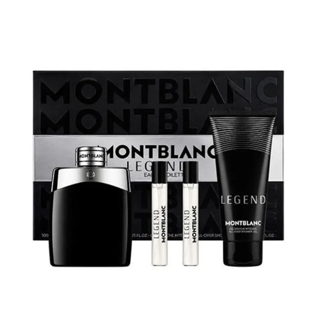 Montblanc Legend EDT 100Ml, 2×7.5Ml Travel Sprays & Shower Gel 100Ml Gift Set For Men