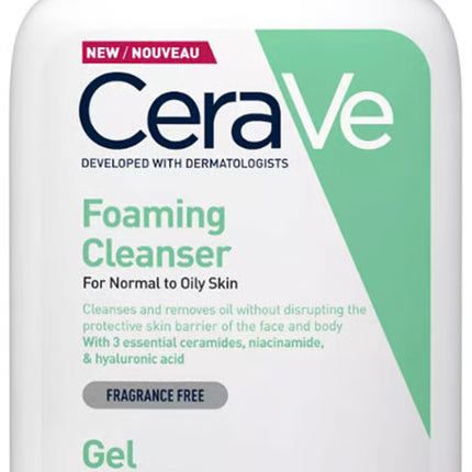 CeraVe Foaming Cleanser for Normal to Oily Skin with Hyaluronic Acid 473mL