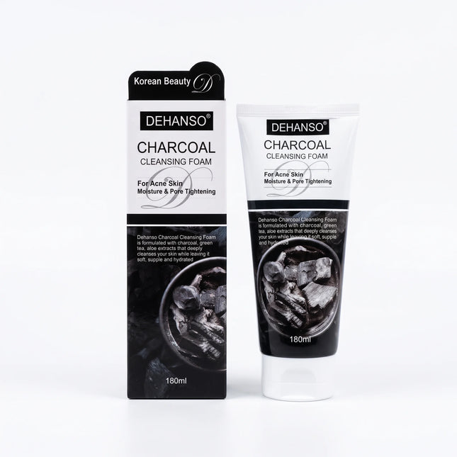 DeHanso Charcoal Cleansing Foam 180ml tube beside its box