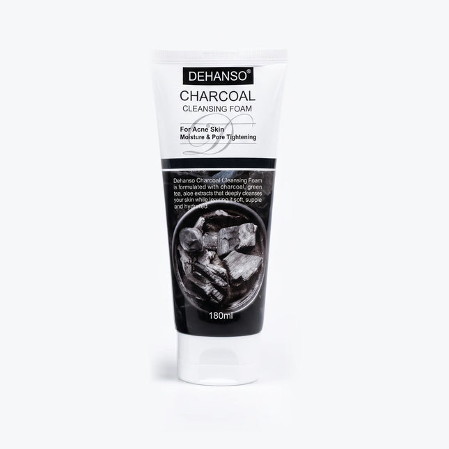 DeHanso Charcoal Cleansing Foam 180ml tube standing upright on a white background