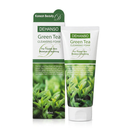 DeHanso Green Tea Cleansing Foam 180ml tube beside its box
