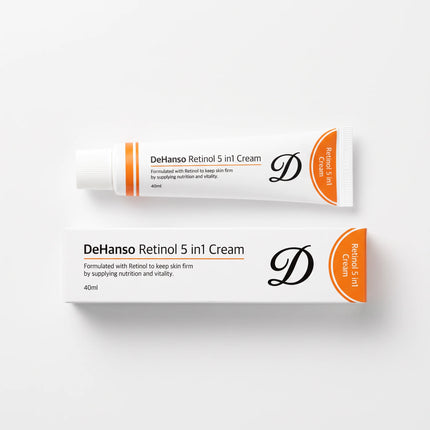 DeHanso Retinol 5 in 1 Cream 40ml tube beside its box