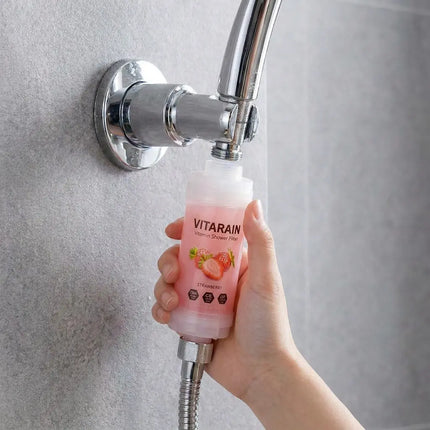 فلتر الشور الكوري بفيتامين C من فيتارين برائحة الفراولة لتقليل الكلور وتحسين ماء الشور, VITARAIN Korean Vitamin C Shower Filter in Strawberry scent for reducing chlorine and improving shower water