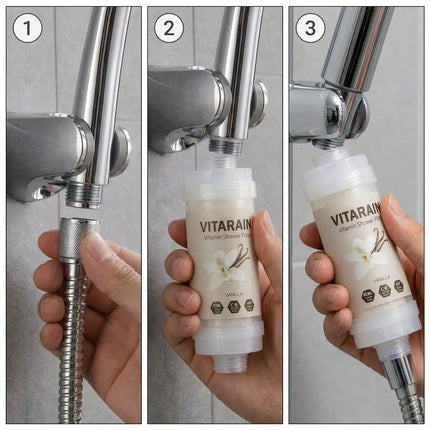 فلتر الشاور الكوري بفيتامين C من VITARAIN برائحة الفانيلا لتقليل الكلور وتحسين ماء الاستحمام, VITARAIN Korean Vitamin C Shower Filter in Vanilla scent for reducing chlorine and improving shower water