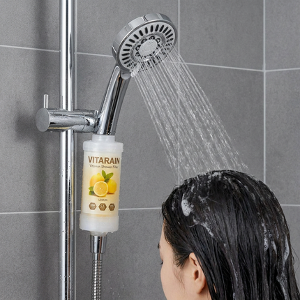 فلتر الشور الكوري بفيتامين C من فيتارين برائحة الليمون لتقليل الكلور وتحسين ماء الشور, VITARAIN Korean Vitamin C Shower Filter in Lemon scent for reducing chlorine and improving shower water