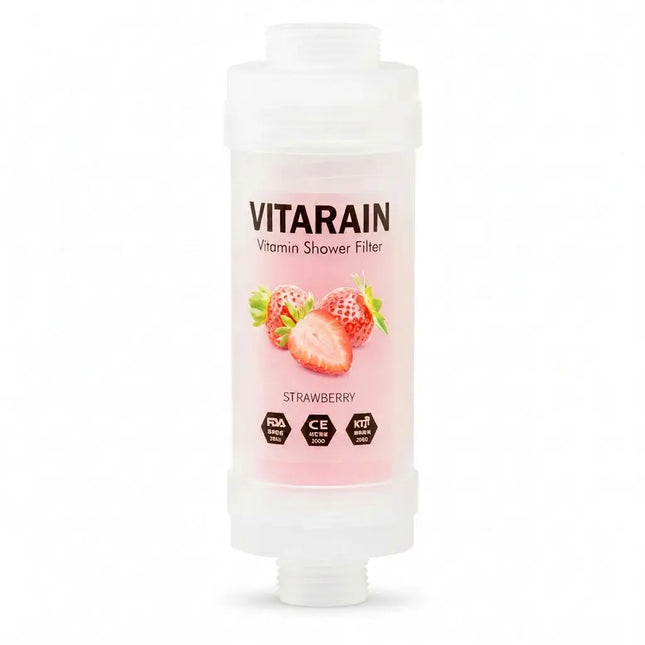 فلتر الشور الكوري بفيتامين C من فيتارين برائحة الفراولة لتقليل الكلور وتحسين ماء الشور, VITARAIN Korean Vitamin C Shower Filter in Strawberry scent for reducing chlorine and improving shower water