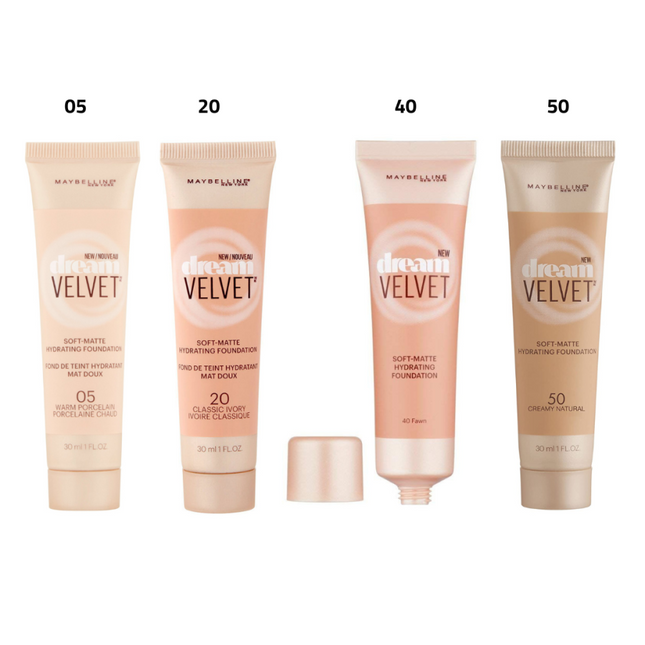 Maybelline Dream Velvet Soft Matte Hydrating Foundation Shades