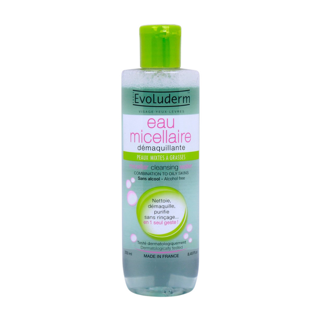 Evoluderm Micellar Cleansing Water For Combination Oily Skin 250Ml