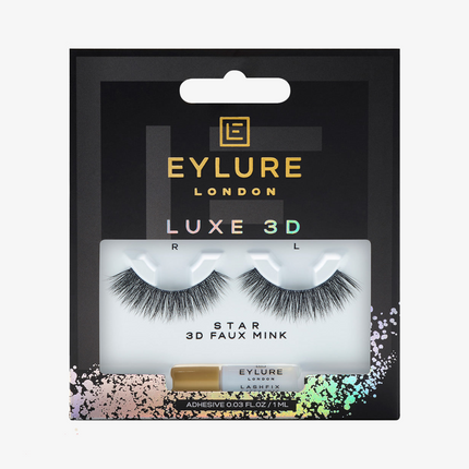 Eylure London Luxe 3D Faux Mink Black Eyelashes - Star