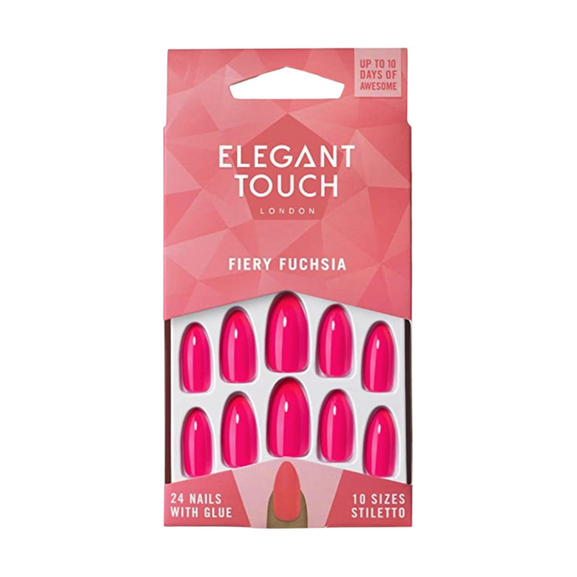Elegant Touch Fiery Fuchsia Nails