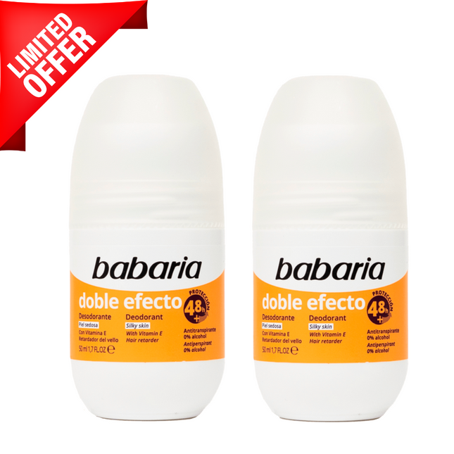 Babaria Double Effect Roll-On Deodorant Offer 50Ml*2