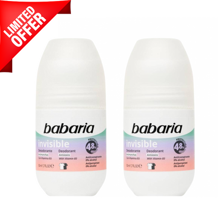Babaria Invisible Roll-On Deodorant Offer 50Ml*2