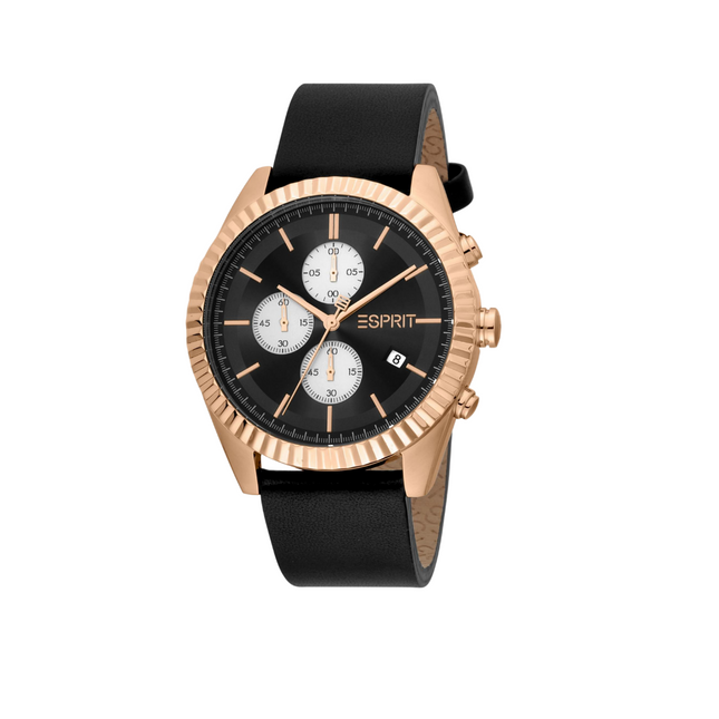 Esprit ES1G277L0035 Filp Chronograph Black Leather Men's Watch