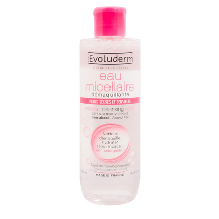 Evoluderm Micellar Cleansing Water For Dry & Sensitive Skin 250Ml