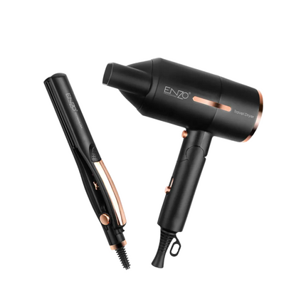ENZO Professional Travel Dryer And Iron Duo