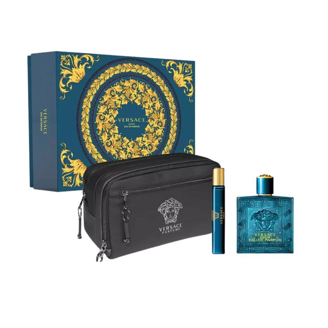 Versace Eros Eau De Perfume Spray 100ml Set 3 Pieces
