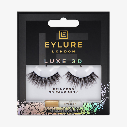 Eylure London Luxe 3D Faux Mink Black Eyelashes - Princess