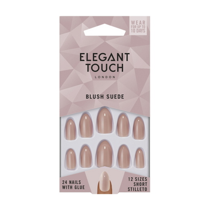 Elegant Touch Blush Suede Nails